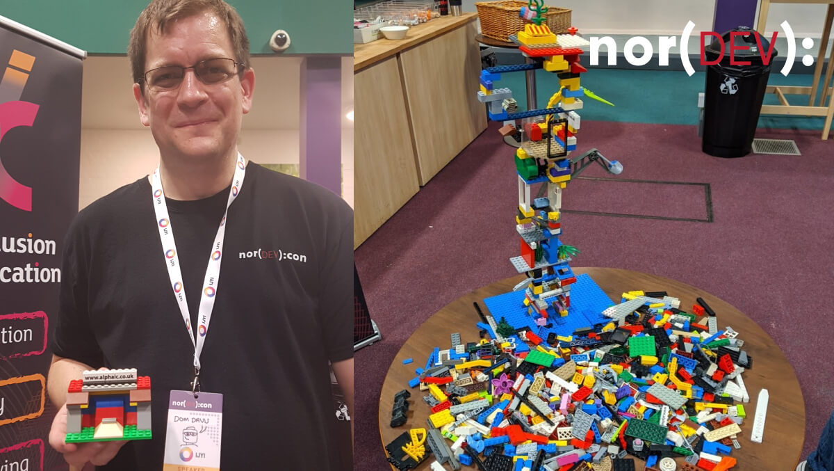 Dom Davis at NorDevCon2020 with Alpha Inclusion & Communication.